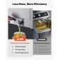 VEVOR Commercial Electric Deep Fryer, Upgrade Dual Tank χωρητικότητας 14 L Oil, 5000W ανοξείδωτη φριτέζα πάγκου με καλάθια & καπάκια, έλεγχος θερμοκρασίας, χρονοδιακόπτης, προστασία υπερθέρμανσης, για εστιατόριο, ασήμι