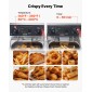 VEVOR Commercial Electric Deep Fryer, Upgrade Dual Tank χωρητικότητας 14 L Oil, 5000W ανοξείδωτη φριτέζα πάγκου με καλάθια & καπάκια, έλεγχος θερμοκρασίας, χρονοδιακόπτης, προστασία υπερθέρμανσης, για εστιατόριο, ασήμι