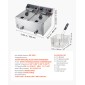 VEVOR Commercial Electric Deep Fryer, Upgrade Dual Tank χωρητικότητας 14 L Oil, 5000W ανοξείδωτη φριτέζα πάγκου με καλάθια & καπάκια, έλεγχος θερμοκρασίας, χρονοδιακόπτης, προστασία υπερθέρμανσης, για εστιατόριο, ασήμι