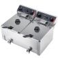 VEVOR Commercial Electric Deep Fryer, Upgrade Dual Tank χωρητικότητας 14 L Oil, 5000W ανοξείδωτη φριτέζα πάγκου με καλάθια & καπάκια, έλεγχος θερμοκρασίας, χρονοδιακόπτης, προστασία υπερθέρμανσης, για εστιατόριο, ασήμι
