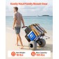 VEVOR Beach Dolly με μεγάλους τροχούς για άμμο, κατάστρωμα φορτίου 505 x 374 mm, πτυσσόμενο καρότσι άμμου με ρόδες μπαλονιού 320 mm, χωρητικότητα 75 kg, ρυθμιζόμενο ύψος 860-1160 mm, βαρέως τύπου καρότσι για κατασκήνωση στην παραλία
