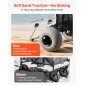 VEVOR Beach Dolly με μεγάλους τροχούς για άμμο, κατάστρωμα φορτίου 505 x 374 mm, πτυσσόμενο καρότσι άμμου με ρόδες μπαλονιού 320 mm, χωρητικότητα 75 kg, ρυθμιζόμενο ύψος 860-1160 mm, βαρέως τύπου καρότσι για κατασκήνωση στην παραλία
