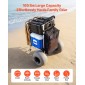 VEVOR Beach Dolly με μεγάλους τροχούς για άμμο, κατάστρωμα φορτίου 505 x 374 mm, πτυσσόμενο καρότσι άμμου με ρόδες μπαλονιού 320 mm, χωρητικότητα 75 kg, ρυθμιζόμενο ύψος 860-1160 mm, βαρέως τύπου καρότσι για κατασκήνωση στην παραλία