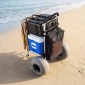 VEVOR Beach Dolly με μεγάλους τροχούς για άμμο, κατάστρωμα φορτίου 505 x 374 mm, πτυσσόμενο καρότσι άμμου με ρόδες μπαλονιού 320 mm, χωρητικότητα 75 kg, ρυθμιζόμενο ύψος 860-1160 mm, βαρέως τύπου καρότσι για κατασκήνωση στην παραλία