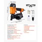 VEVOR Roofing Nailer CN45C, 19mm έως 45mm Πιστόλι καρφιών στέγης 15 μοιρών με δύο λειτουργίες πυροδότησης & ρύθμιση βάθους χωρίς εργαλεία, 4,8-7,5 Bar Πνευματικό καρφωτικό πηνίου για έρπητα ζωστήρα ασφάλτου, επένδυση οροφής