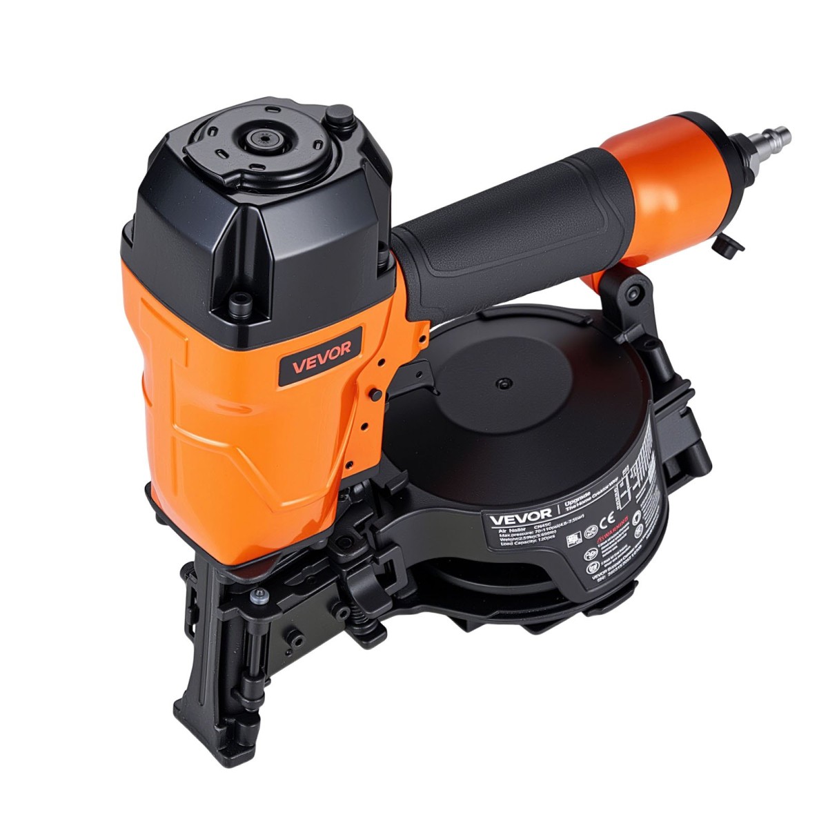 VEVOR Roofing Nailer CN45C, 19mm έως 45mm Πιστόλι καρφιών στέγης 15 μοιρών με δύο λειτουργίες πυροδότησης & ρύθμιση βάθους χωρίς εργαλεία, 4,8-7,5 Bar Πνευματικό καρφωτικό πηνίου για έρπητα ζωστήρα ασφάλτου, επένδυση οροφής
