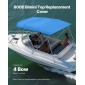 Ανταλλακτικό κάλυμμα κορυφής VEVOR 4 Bow Bimini, μήκους 2440 mm, ανθεκτικό 600D Marine Grade αδιάβροχο κάλυμμα σκάφους σκιάστρου με μπότα αποθήκευσης, τέντα μανίκι με φερμουάρ εύκολης εγκατάστασης, 2464-2616 mm W, μπλε (χωρίς πλαίσιο)