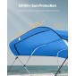 Ανταλλακτικό κάλυμμα κορυφής VEVOR 4 Bow Bimini, μήκους 2440 mm, ανθεκτικό 600D Marine Grade αδιάβροχο κάλυμμα σκάφους σκιάστρου με μπότα αποθήκευσης, τέντα μανίκι με φερμουάρ εύκολης εγκατάστασης, 2464-2616 mm W, μπλε (χωρίς πλαίσιο)