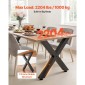 Επιτραπέζια πόδια VEVOR, 750 x 760 mm (HxW) W Πόδια από χάλυβα επίπλων, Αρθρωτή σχεδίαση, Εύκολη συναρμολόγηση, 1000 kg Μέγιστο φορτίο βαρέως τύπου, για γραφείο οικιακού γραφείου, τραπέζια καφέ για δείπνο, πάγκος εργασίας, 2 τεμ., πλαίσιο X, μαύρο