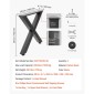 Επιτραπέζια πόδια VEVOR, 750 x 760 mm (HxW) W Πόδια από χάλυβα επίπλων, Αρθρωτή σχεδίαση, Εύκολη συναρμολόγηση, 1000 kg Μέγιστο φορτίο βαρέως τύπου, για γραφείο οικιακού γραφείου, τραπέζια καφέ για δείπνο, πάγκος εργασίας, 2 τεμ., πλαίσιο X, μαύρο