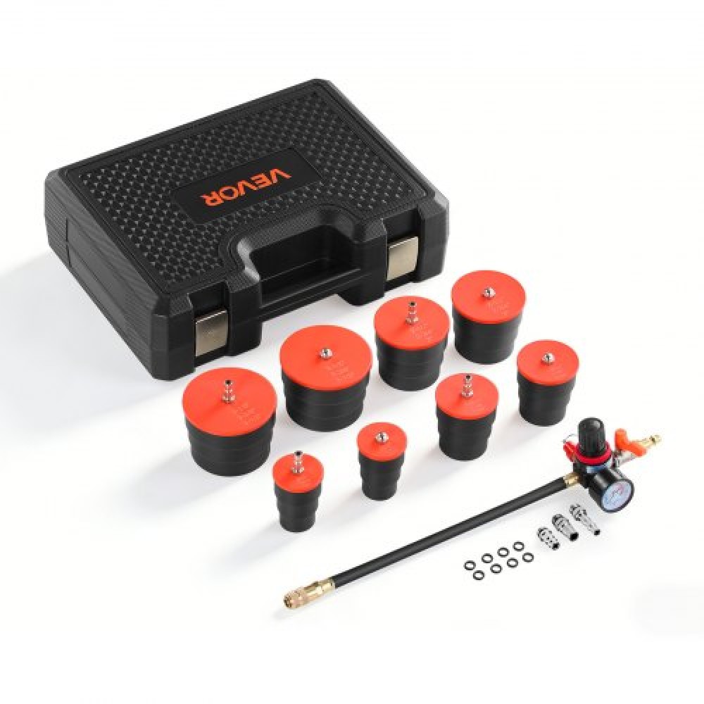 VEVOR Turbo Boost Leak Tester Kit, 0-80 PSI Valve Gauge Range, Turbo System Leakage Tester Set με 4 ζεύγη βαθμιδωτών αντάπτορων & 4 ζεύγη τυπικών εξαρτημάτων αέρα για ενδοψύκτη και δοκιμή σωληνώσεων εισαγωγής