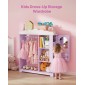 VEVOR Kids Dress Up Storage, με ντουλάπι κοσμημάτων, Ντουλάπα με καθρέφτη και ράφια, Ντουλάπα ντουλάπα με στολές πριγκίπισσας, ντουλάπα οργάνωσης κοστουμιών για νήπια, για υπνοδωμάτιο, παιδικό δωμάτιο, κορίτσια, μωβ