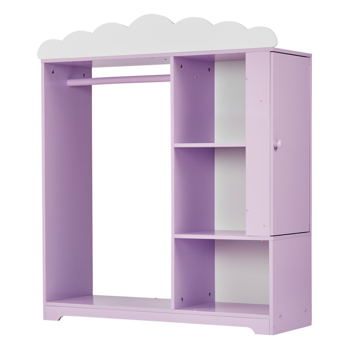 VEVOR Kids Dress Up Storage, με ντουλάπι κοσμημάτων, Ντουλάπα με καθρέφτη και ράφια, Ντουλάπα ντουλάπα με στολές πριγκίπισσας, ντουλάπα οργάνωσης κοστουμιών για νήπια, για υπνοδωμάτιο, παιδικό δωμάτιο, κορίτσια, μωβ