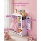 VEVOR Kids Dress Up Storage, με ντουλάπι κοσμημάτων, Ντουλάπα με καθρέφτη και ράφια, Ντουλάπα ντουλάπα με στολές πριγκίπισσας, ντουλάπα οργάνωσης κοστουμιών για νήπια, για υπνοδωμάτιο, παιδικό δωμάτιο, κορίτσια, μωβ