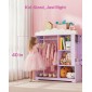 VEVOR Kids Dress Up Storage, με ντουλάπι κοσμημάτων, Ντουλάπα με καθρέφτη και ράφια, Ντουλάπα ντουλάπα με στολές πριγκίπισσας, ντουλάπα οργάνωσης κοστουμιών για νήπια, για υπνοδωμάτιο, παιδικό δωμάτιο, κορίτσια, μωβ