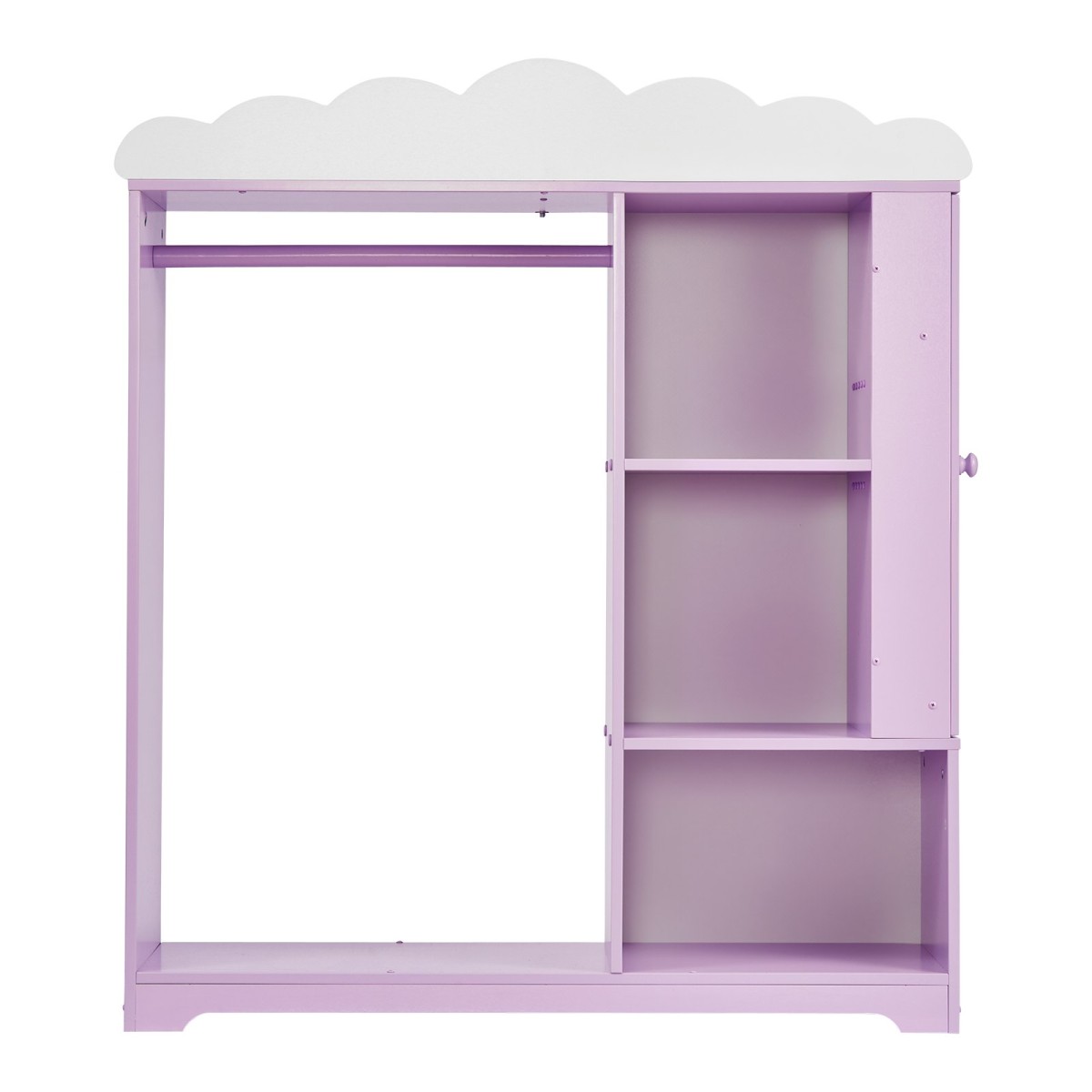 VEVOR Kids Dress Up Storage, με ντουλάπι κοσμημάτων, Ντουλάπα με καθρέφτη και ράφια, Ντουλάπα ντουλάπα με στολές πριγκίπισσας, ντουλάπα οργάνωσης κοστουμιών για νήπια, για υπνοδωμάτιο, παιδικό δωμάτιο, κορίτσια, μωβ