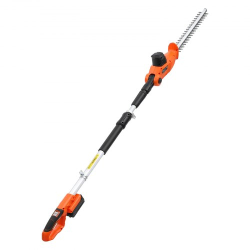 VEVOR Cordless Pole Hedge Trimmer, 20V Electric Bush Trimmer Kit με 457,2 mm διπλής ακμής χαλύβδινη λεπίδα, 187,5-238,5 cm τηλεσκοπική σχεδίαση για ψηλά κλαδιά (συμπεριλαμβάνεται μπαταρία 2,0 Ah και γρήγορος φορτιστής)