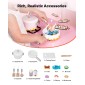 VEVOR Play Kitchen for Kids, Ξύλινο, Παιδικό Σετ Κουζίνας με αληθινά φώτα και ήχους, Αξεσουάρ για φαγητό και μαγειρικά σκεύη, σετ παιχνιδιών Pretend Play, Κουκούλα, φούρνος μικροκυμάτων, για νήπια, κορίτσια και αγόρια 3-8 ετών, ροζ