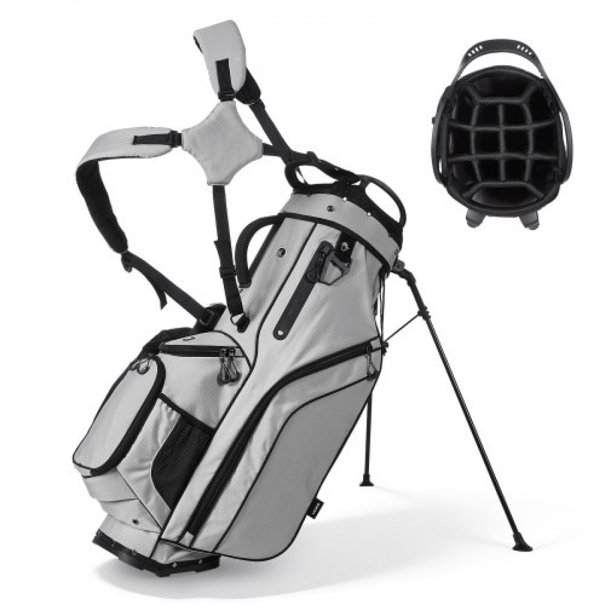 Τσάντα VEVOR Golf Cart, 14 Way Top Divider Organizer, 2-σε-1 τσάντα Golf Club με ολόσωμο διαχωριστικό, διπλούς ιμάντες ώμου, πόδια στήριξης, κουκούλα βροχής, τσέπες αποθήκευσης, ελαφρύ πολυεστέρα για άνδρες και γυναίκες