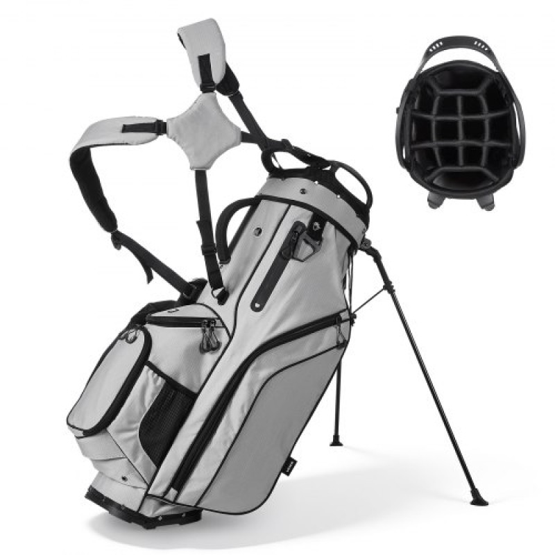 Τσάντα VEVOR Golf Cart, 14 Way Top Divider Organizer, 2-σε-1 τσάντα Golf Club με ολόσωμο διαχωριστικό, διπλούς ιμάντες ώμου, πόδια στήριξης, κουκούλα βροχής, τσέπες αποθήκευσης, ελαφρύ πολυεστέρα για άνδρες και γυναίκες