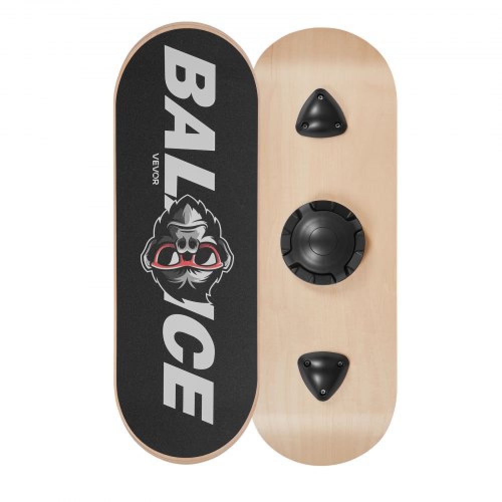 VEVOR Balance Board, Wobble Board Trainer για Ενήλικες Ρυθμιζόμενη βάση 3 επιπέδων, Premium Ξύλινος Εξοπλισμός Προπόνησης Balance, Αντιολισθητική επιφάνεια για βασική προπόνηση, όρθια άσκηση στο γραφείο, γυμναστήριο στο σπίτι, γιόγκα