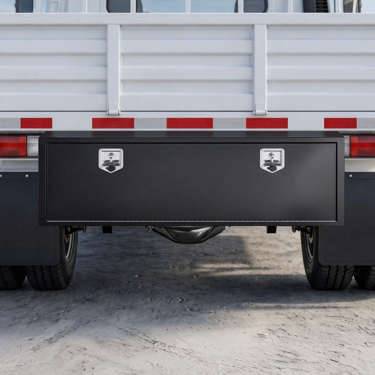 VEVOR Underbody Truck Tool Box, 1524 x 457 x 457 mm Κουτί αποθήκευσης τρέιλερ από χάλυβα βαρέως τύπου με κλειδαριά και κλειδιά, αδιάβροχη οργάνωση αποθήκευσης τρέιλερ κάτω από το αμάξωμα με λαβή T για φορτηγό SUV, Μαύρο