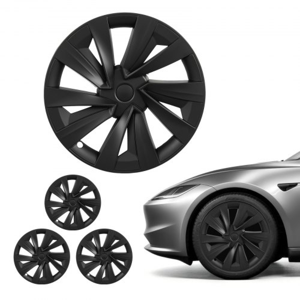 Καλύμματα τροχών VEVOR Hubcaps για 2025 Tesla Model Y, Σετ 19 ιντσών με κάλυμμα ζάντας 4 τροχών Αντικατάσταση τύπου OEM Hubcaps, Snap μεγέθους R19 στα καπάκια πλήμνη αυτοκινήτου, Premium ανθεκτικά καπάκια ζάντας ελαστικών ABS 10 ακτίνων, Μαύρο ματ