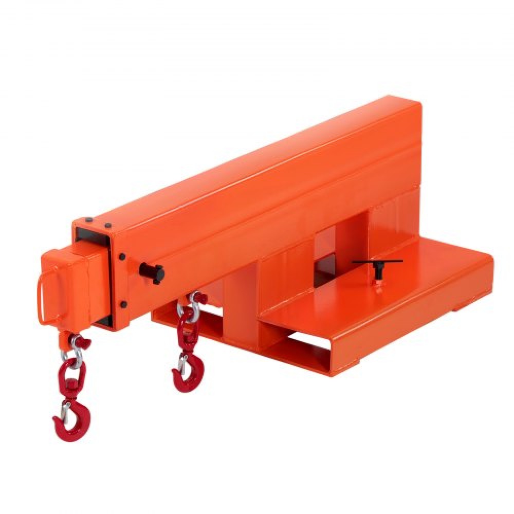 VEVOR Forklift Jib Boom Crane, χωρητικότητα 2495 kg, Ανυψωτικό ανυψωτικό φορητού γερανού περονοφόρου με 2 άγκιστρα, χειροκίνητο τηλεσκοπικό 1200-1867 mm, Εξοπλισμός χειρισμού ρυμούλκησης μπούμας για αποθήκες και εργοστάσια
