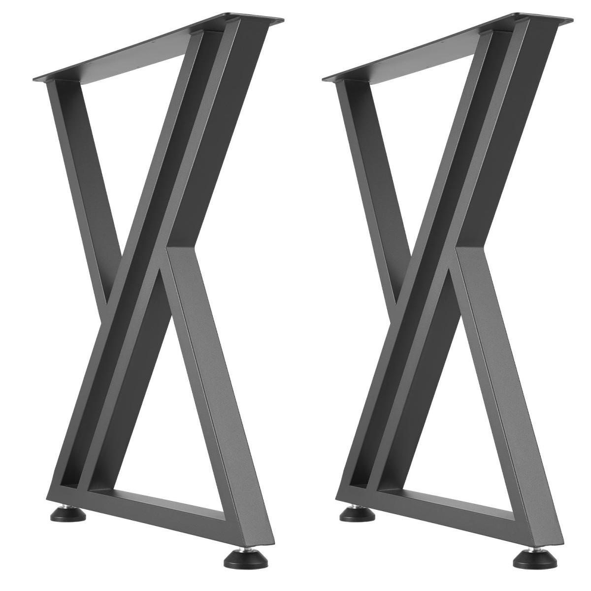 Επιτραπέζια πόδια VEVOR, 740 x 610 mm (Υ x Π) Πόδια επίπλων από χάλυβα, 1000 kg Μέγιστο φορτίο βαρέως τύπου, Εύκολη τοποθέτηση, στάβλος για γραφείο στο σπίτι DIY, Τραπέζια για δείπνο καφέ, Πάγκοι εργασίας, Σετ 2, Μαύρο