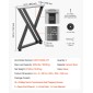 Επιτραπέζια πόδια VEVOR, 740 x 610 mm (Υ x Π) Πόδια επίπλων από χάλυβα, 1000 kg Μέγιστο φορτίο βαρέως τύπου, Εύκολη τοποθέτηση, στάβλος για γραφείο στο σπίτι DIY, Τραπέζια για δείπνο καφέ, Πάγκοι εργασίας, Σετ 2, Μαύρο