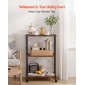 VEVOR Kitchen Utility Cart, 3 Tier 60 cm Coffee Stand Microwave Rack, Heavy Duty Storage Rack, Service Trolley on Wheels, Industrial Rolling Table Work with 8 Hooks, for Mini Four, Toster, Vintage
