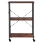 VEVOR Kitchen Utility Cart, 3 Tier 60 cm Coffee Stand Microwave Rack, Heavy Duty Storage Rack, Service Trolley on Wheels, Industrial Rolling Table Work with 8 Hooks, for Mini Four, Toster, Vintage