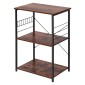 VEVOR Kitchen Utility Cart, 3 Tier 60 cm Coffee Stand Microwave Rack, Heavy Duty Storage Rack, Service Trolley on Wheels, Industrial Rolling Table Work with 8 Hooks, for Mini Four, Toster, Vintage