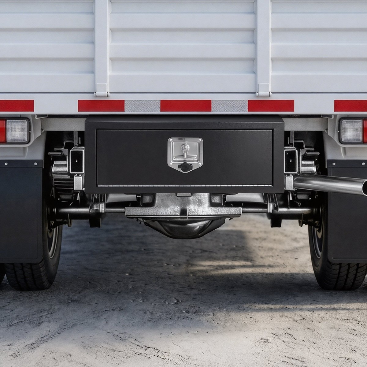VEVOR Underbody Truck Tool Box, 686 x 254 x 254 mm Χάλυβας βαρέως τύπου κουτί αποθήκευσης τρέιλερ με κλειδαριά και κλειδιά, αδιάβροχη οργάνωση αποθήκευσης τρέιλερ κάτω από το αμάξωμα με λαβή T για φορτηγό, Van, SUV, Μαύρο