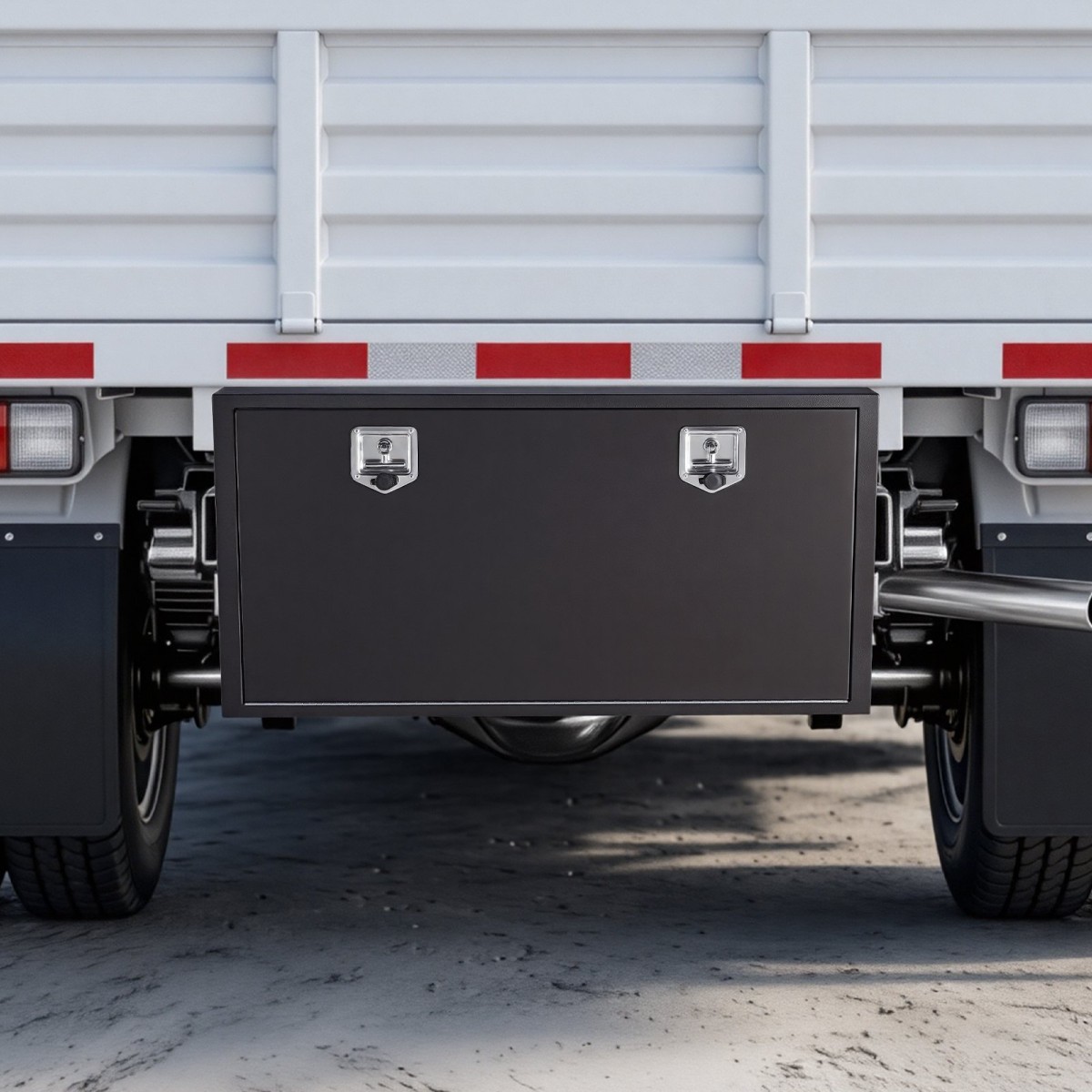 Κιβώτιο εργαλείων VEVOR Underbody Truck, 1219 x 609 x 609 mm Κουτί αποθήκευσης τρέιλερ από χάλυβα βαρέως τύπου με κλειδαριά και κλειδιά, αδιάβροχη οργάνωση αποθήκευσης τρέιλερ κάτω από το αμάξωμα με λαβή T για φορτηγό SUV, Μαύρο