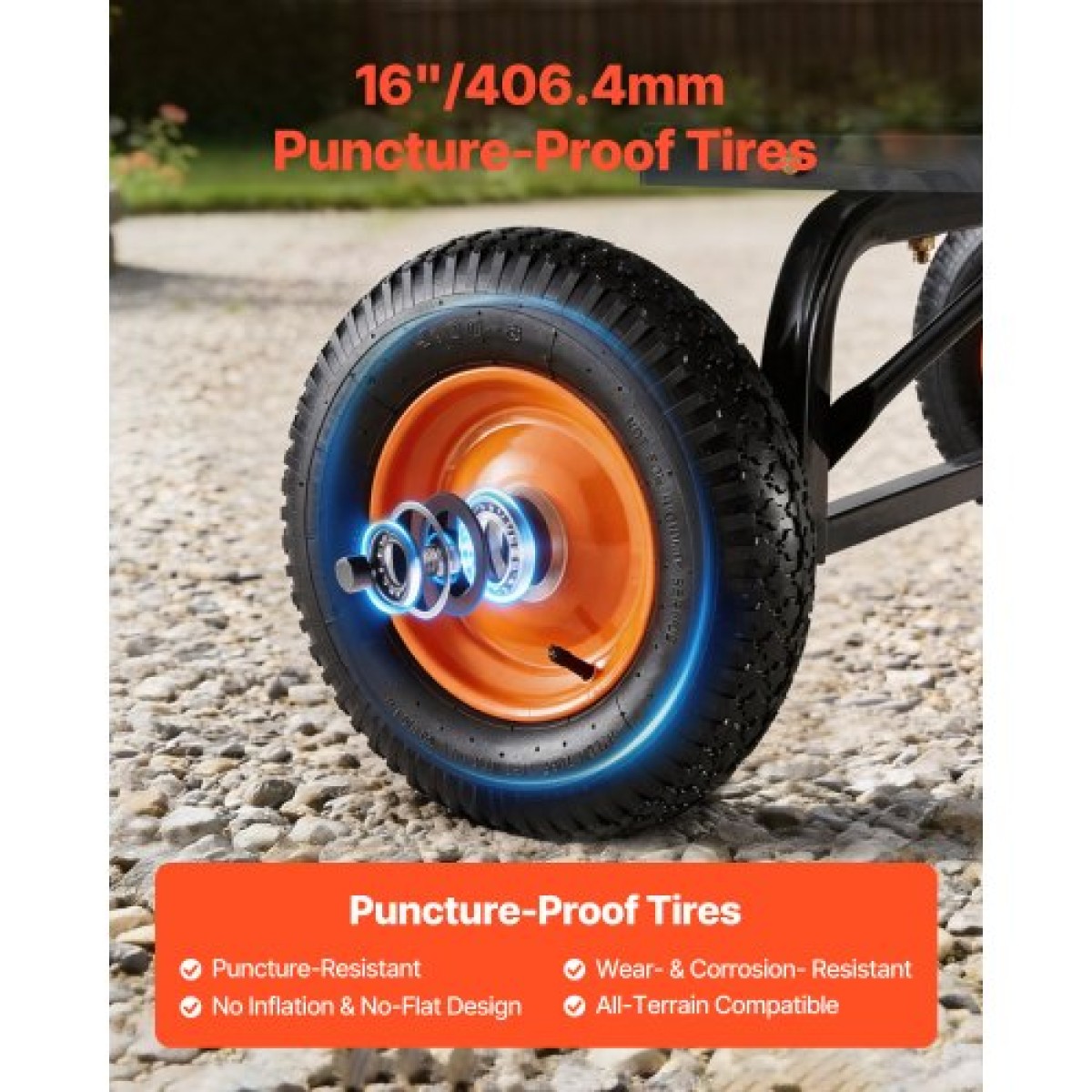 VEVOR Garden Dump Cart, 680kg Poly Dump Cart, Garden Carts Dumps Wagon με μηχανισμό Quick-Dumps 90°, Ρυθμιζόμενη λαβή, εύκαμπτα περιστρεφόμενα ρουλεμάν 270°, Yard Wagon για φυτά, έδαφος, καλλιέργειες