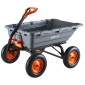 VEVOR Garden Dump Cart, 680kg Poly Dump Cart, Garden Carts Dumps Wagon με μηχανισμό Quick-Dumps 90°, Ρυθμιζόμενη λαβή, εύκαμπτα περιστρεφόμενα ρουλεμάν 270°, Yard Wagon για φυτά, έδαφος, καλλιέργειες