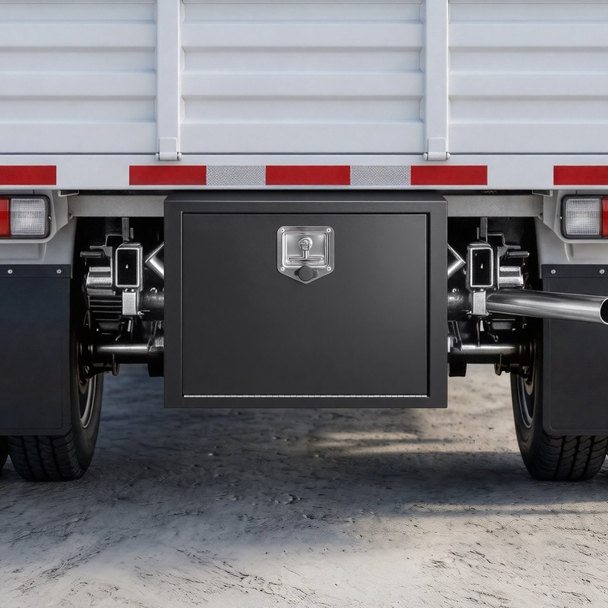 VEVOR Underbody Truck Tool Box, 609 x 457 x 457 mm Κουτί αποθήκευσης τρέιλερ από χάλυβα βαρέως τύπου με κλειδαριά & κλειδιά, αδιάβροχη οργάνωση αποθήκευσης τρέιλερ κάτω από το αμάξωμα με λαβή T για φορτηγό, Van, SUV, Μαύρο
