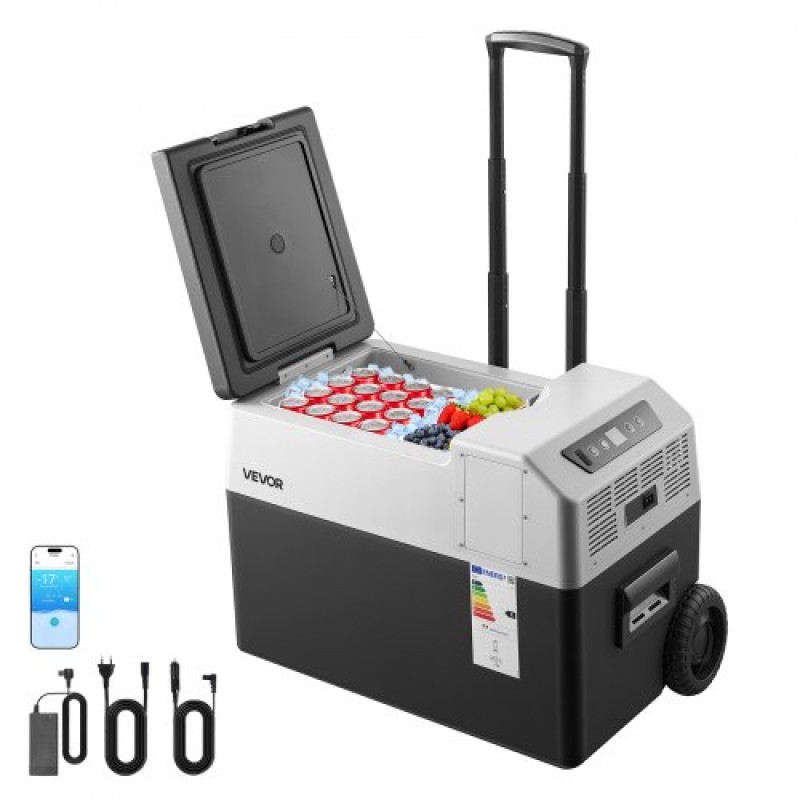 Ψυγείο VEVOR 12 Volt, Ψυγείο αυτοκινήτου 31,7 QT/ 30L, φορητός ηλεκτρικός συμπιεστής κατάψυξης με λαβή, έλεγχος APP και τροχοί, 12V/24V DC 100-240V AC, -22℃ έως 10℃, για TruckV Camping RV SU