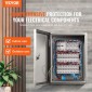 Ηλεκτρικό κουτί VEVOR Steel, 50,8 x 40,6 x 20,3 cm, Κουτί ηλεκτρικού περιβλήματος 304 από ανοξείδωτο ατσάλι, περίβλημα ηλεκτρικού ηλεκτρονικού εξοπλισμού εξωτερικού χώρου επιτοίχια με κλειδαριά μεντεσέδων πλάκας τοποθέτησης, IP66 αδιάβροχο