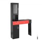 VEVOR Salon Station, Wall Mount Barber Salon Station for Hair Stylist, σετ επίπλων Beauty Spa, 1 ντουλάπι αποθήκευσης, 3 Cubbies και 2 συρτάρια (ένα που κλειδώνει), μαύρο και κόκκινο