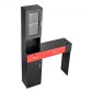 VEVOR Salon Station, Wall Mount Barber Salon Station for Hair Stylist, σετ επίπλων Beauty Spa, 1 ντουλάπι αποθήκευσης, 3 Cubbies και 2 συρτάρια (ένα που κλειδώνει), μαύρο και κόκκινο