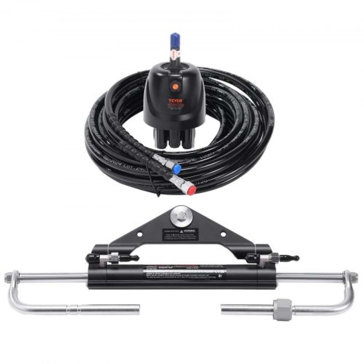 VEVOR Hydraulic Outboard Steering Kit, 150HP, Marine Boat Hydraulic Steering System, με κύλινδρο αμφίδρομης κλειδαριάς αντλίας τιμόνι και υδραυλικό σωλήνα διεύθυνσης 26 ποδιών, για μονοκινητήρια σκάφη ενός σταθμού