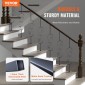 Μεταλλικά κάγκελα VEVOR Staircase, 44'' x 1/2" Διακοσμητικές άξονες από γαλβανισμένο χάλυβα, 5 Pack S Shape Deck Baluster, Κοίλο σατέν μαύρο σπειροειδές κιγκλίδωμα σκάλας με παπούτσια & βίδες