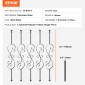 Μεταλλικά κάγκελα VEVOR Staircase, 44'' x 1/2" Διακοσμητικές άξονες από γαλβανισμένο χάλυβα, 5 Pack S Shape Deck Baluster, Κοίλο σατέν μαύρο σπειροειδές κιγκλίδωμα σκάλας με παπούτσια & βίδες