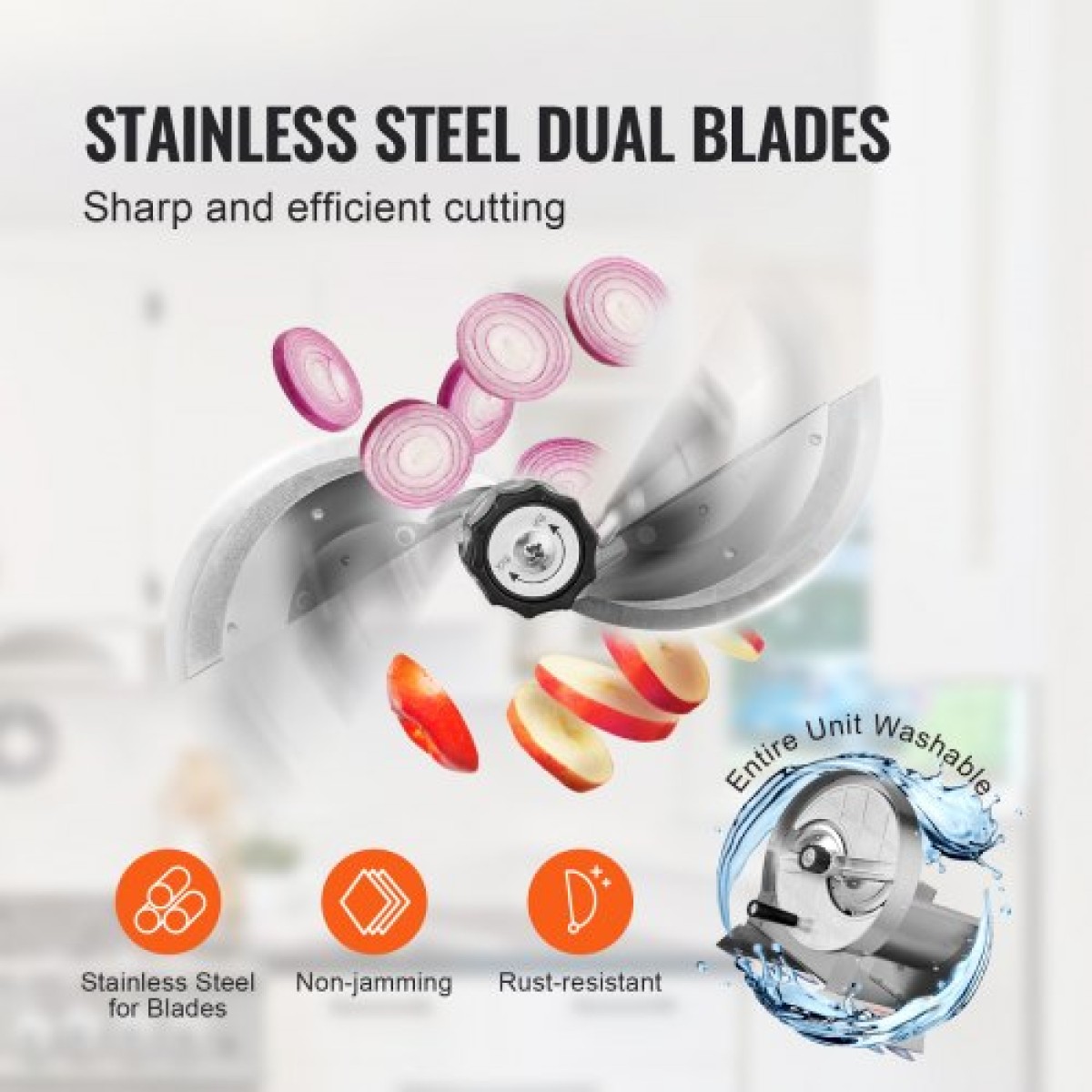 VEVOR Manual Vegetable Fruit Slicer, 0-0,5"/0-12mm Thickness Adjustable Commercial Slicer Machine, Food Cutter Machine από ανοξείδωτο ατσάλι με 2 ανταλλακτικές λεπίδες, για πατάτα, αγγούρι, λεμόνι, ντομάτα