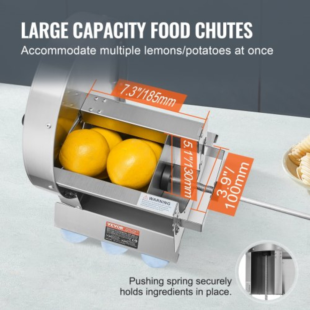 VEVOR Manual Vegetable Fruit Slicer, 0-0,5"/0-12mm Thickness Adjustable Commercial Slicer Machine, Food Cutter Machine από ανοξείδωτο ατσάλι με 2 ανταλλακτικές λεπίδες, για πατάτα, αγγούρι, λεμόνι, ντομάτα