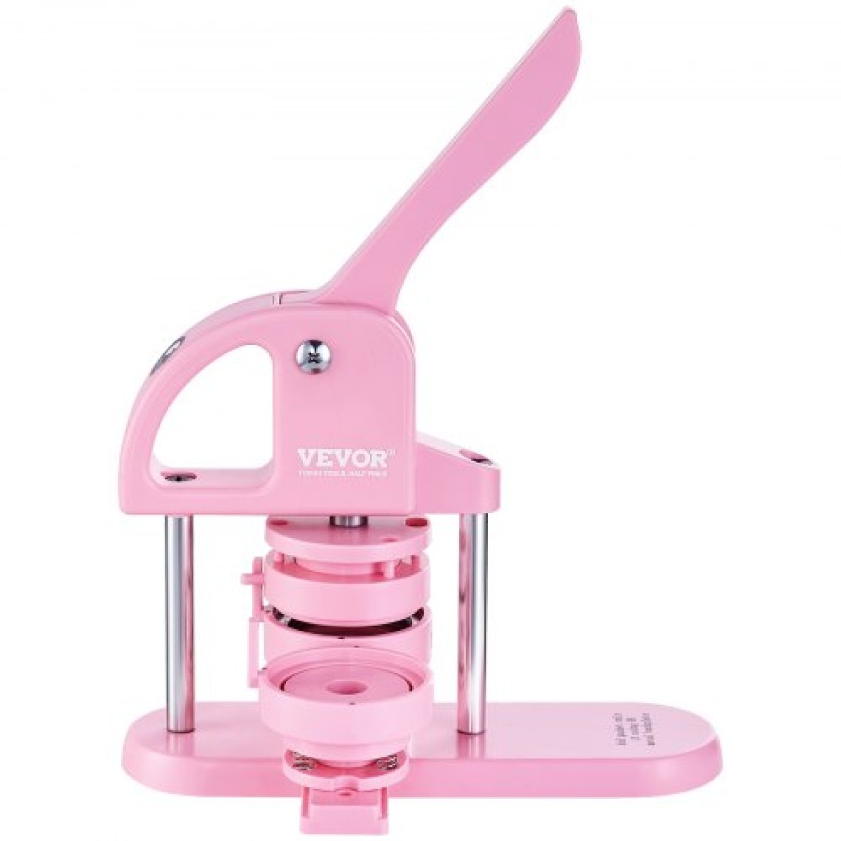 VEVOR Button Maker, 1/1,25/2,28 inch (25/32/58mm) 3-IN-1 Pin Maker, 300pcs Button Parts, Button Maker Machine with Panda Magic Book, Ergonomic Arc Handle Punch Press Kit, For Children DIY Gifts, Pink