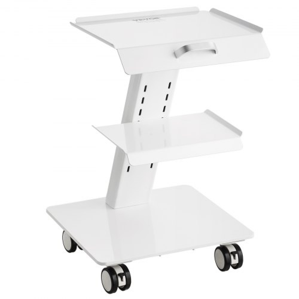 VEVOR Lab Trolley, 3-Layer Rolling Lab Cart, Metal Mobile Trolley with Swivel Wheels, Tray Rolling Cart Clinic Cart 100 kg Weight, for Lab, Clinic, Beauty and Salon