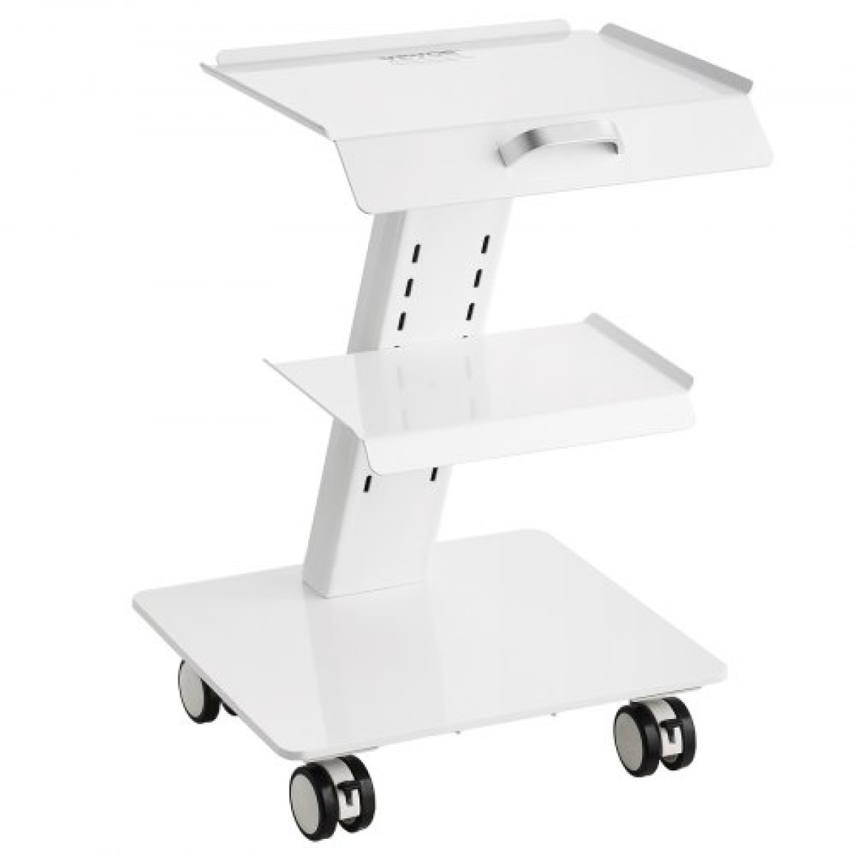 VEVOR Lab Trolley, 3-Layer Rolling Lab Cart, Metal Mobile Trolley with Swivel Wheels, Tray Rolling Cart Clinic Cart 100 kg Weight, for Lab, Clinic, Beauty and Salon